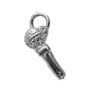 Microphone 3-D pendant charm .925 Sterling Silver!